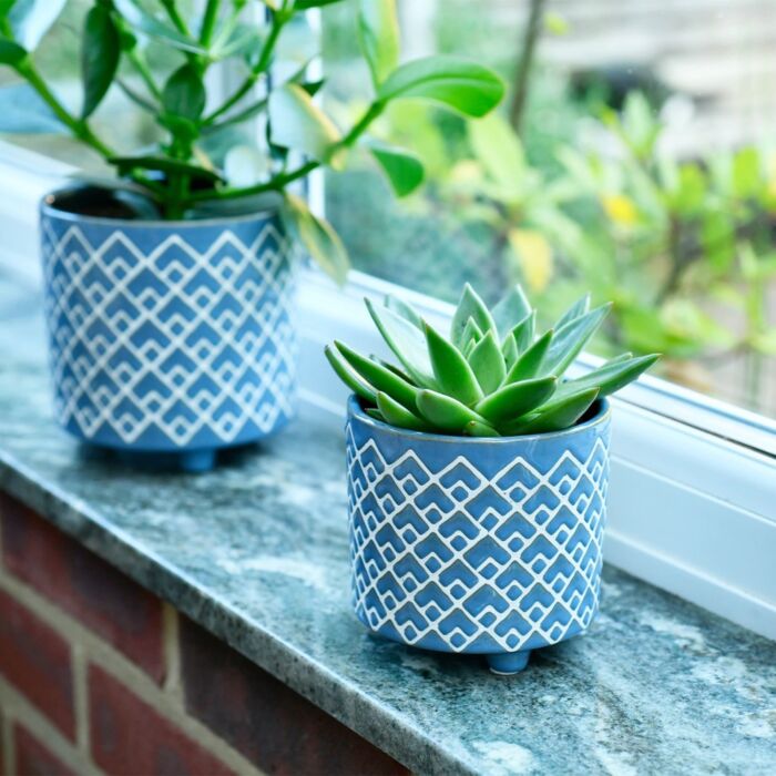 Burgon & Ball - Bilbao Blue Glazed Pot - Small